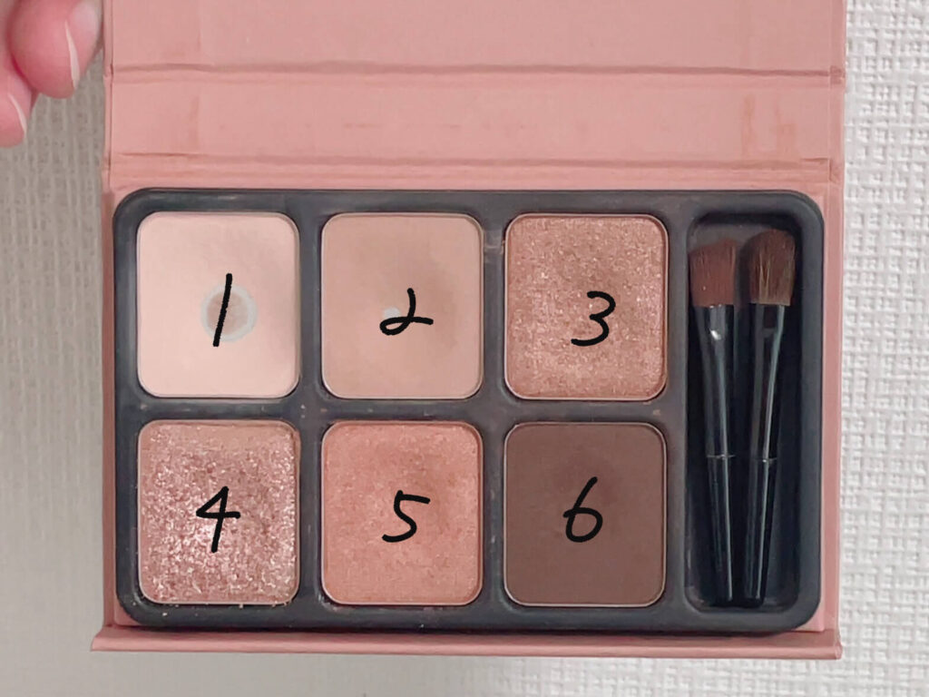 heme（ヒーミー）アイカラーパレット コットンローズの色番号ガイド。底見え愛用コスメ。