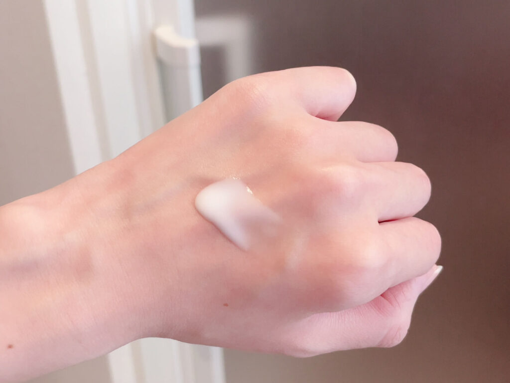 Texture of MUJI Moisturizing Milk on skin